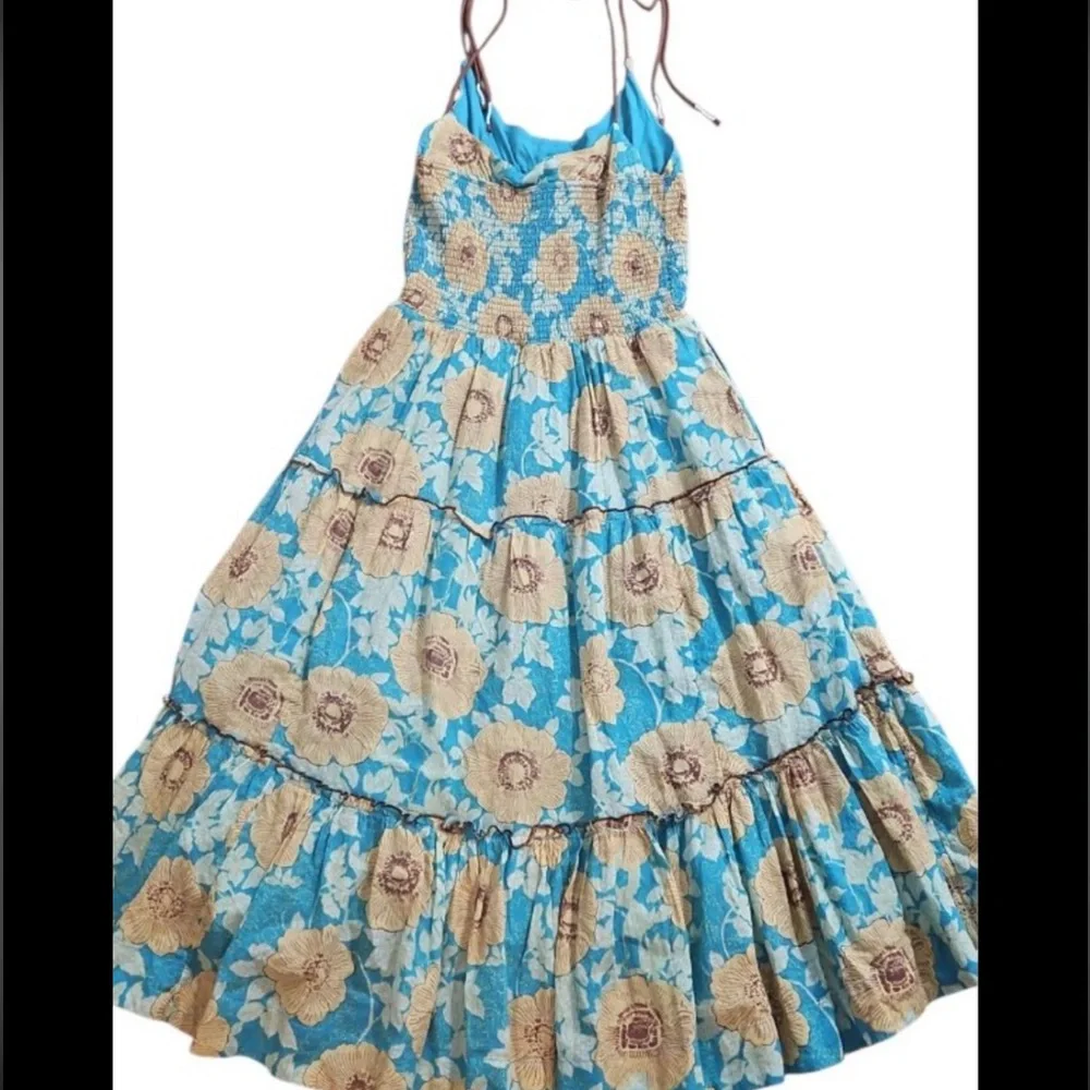 Free people Adriel Tie Strap Tiered Midi Dress NWT Size L - Picture 7 of 10